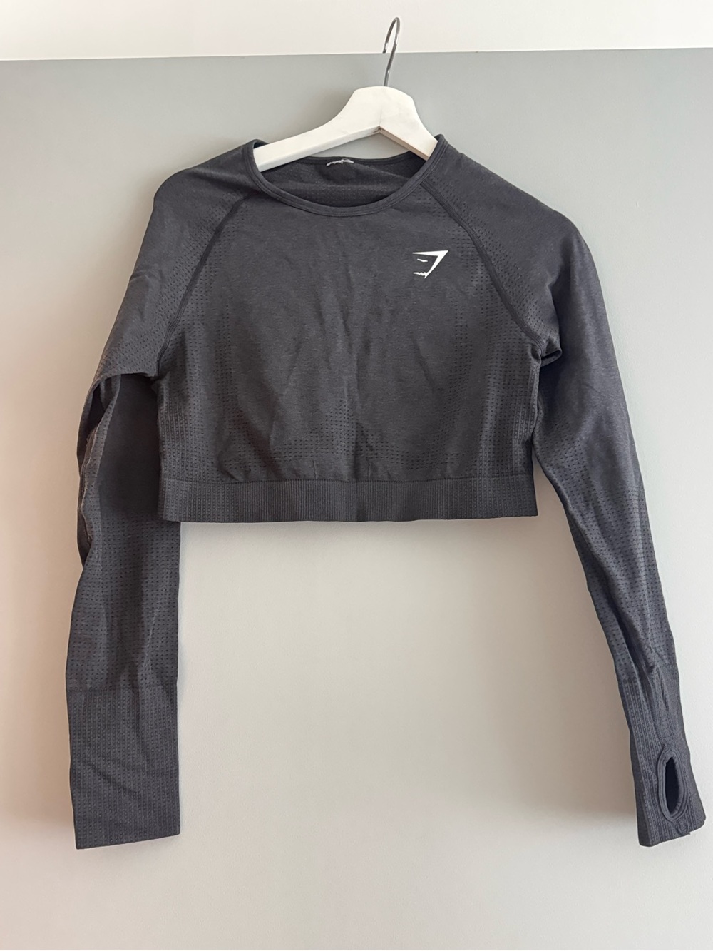 Gymshark Black Cropped Seamless Long Sleeve Training Top